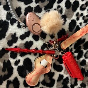 Red and Pink Self-Defense Keychain Set